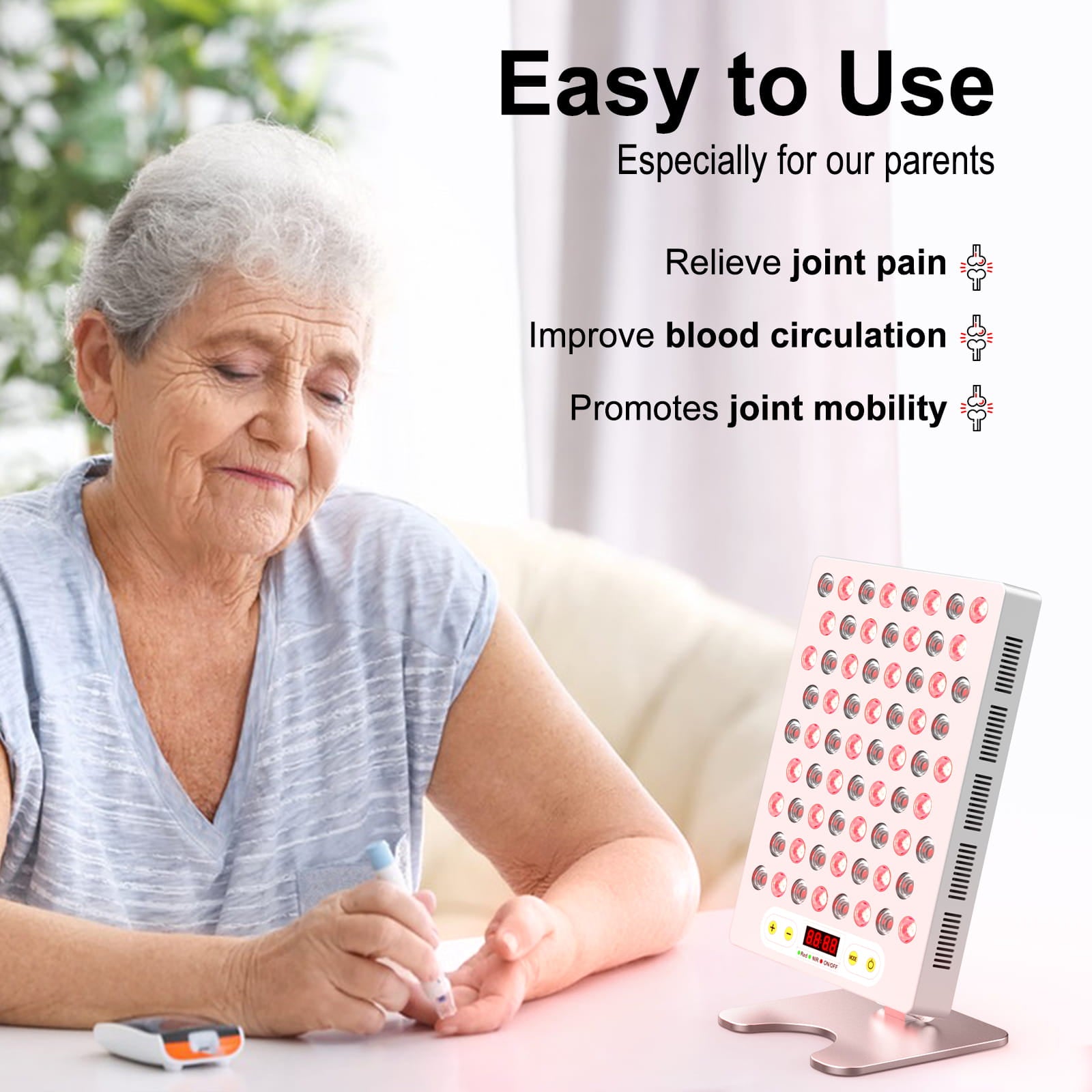 BONTANNY BL-300P  Red Light Therapy Panel | 2 Wavelengths, 68 Dual Chip LEDs for Skin & Recovery